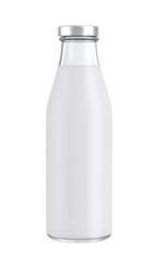 Bottle of milk isolated on white background, 3D rendering