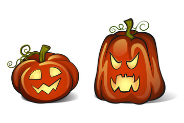 two pumpkins for Halloween