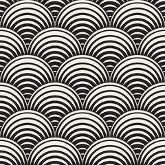 Vector Seamless Rounded Lines Pattern. Abstract Geometric Background Design. Circular Geometric Tiling Lattice