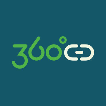 360 degrees modern company logo, virtual reality sign
