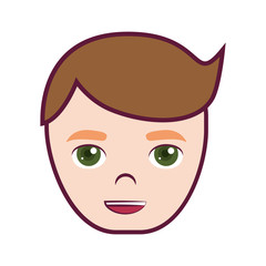 Cartoon man face icon over white background colorful design vector illustration