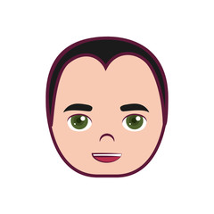 Cartoon man face icon over white background colorful design vector illustration