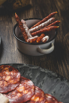 Assortment of sausages typical of Spain