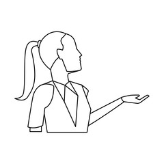 profile businesswoman gesturing professional person