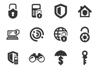 Security and protection icons set
