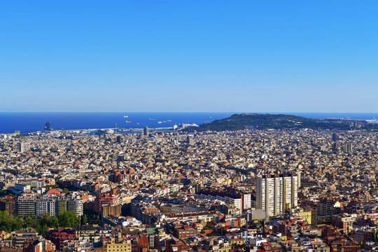 aerial view of Barcelona, Spain
