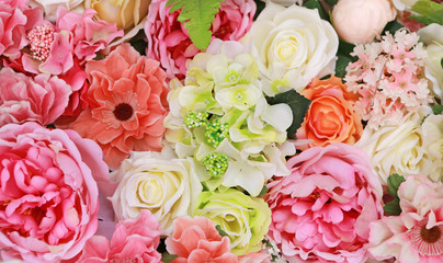 Bunch of Colorful Artificial Flowers.