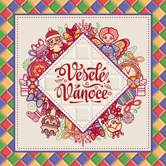 Vesele Vanoce. Vector. Czech language. Warm 