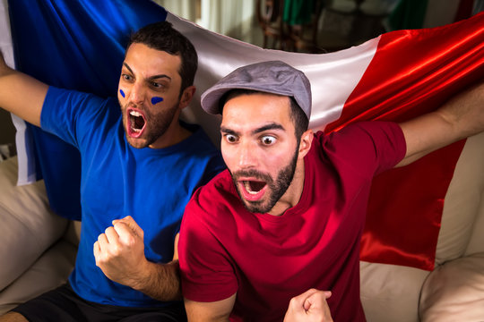 French Friends Celebrating with France Flag