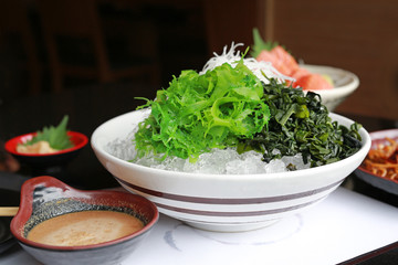 fresh seaweed in Japanese style.