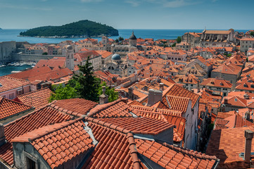 Dubrovnik city in southern Croatia
Distinctive terracotta roof tiles of the old town section of Dubrovnik in southern Croatia on the Adriatic Sea.
