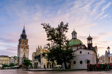 Fototapeta na wymiar street view of downtown Krakow, Poland