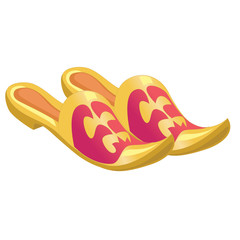  home shoes with sharp noses isolated on a white background.  illustration