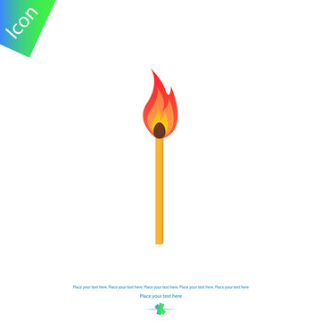 Matches in fire. Vector icon