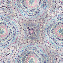 Seamless background pattern. Decorative geometric mosaic art pattern on blur background. Gamma of pastel colors.