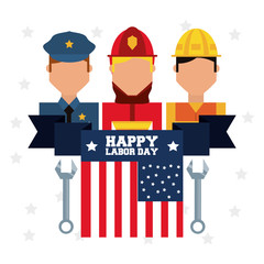 worker celebrating happy labor day