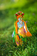 Ukrainian doll-motanka or rag doll. Stuffed Toys. Handmade texti