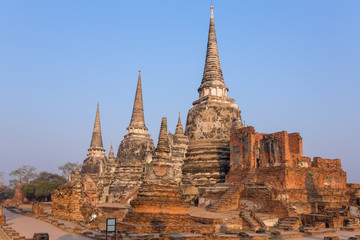 Fototapeta premium Wat Phra Si Sanphet Temple in Ayutthaya Historical Park, Thailand