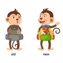 Opposite old and new illustration