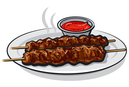  kebabs with sauce