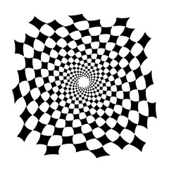 Swirl, vortex background. Rotating spiral. Square, diamond, technical, geometry, geometric