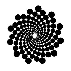Swirl, vortex background. Rotating spiral. Circle, oval, point, ellipse, technical, geometry, geometric