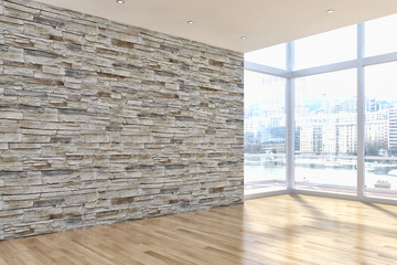 Modern bright living room, interiors. 3D rendering