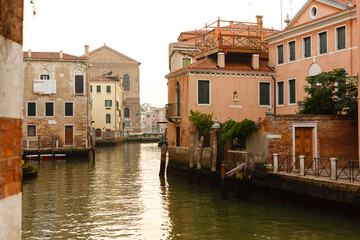 Narrow canals are famous and typical in Venice.