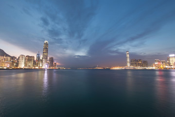 Naklejka premium Cityscape of the hong kong china.