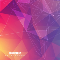 Geometric abstract background with connected line and dots. Structure molecule and communication. Scientific concept for your design. Medical, technology, science background. illustration.