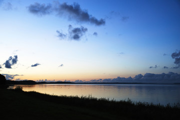 View over the fjord in Skive, Denmark an evening after sunset