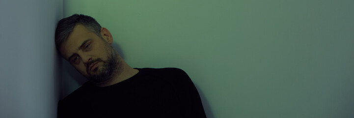 Man overwhelmed with life problems