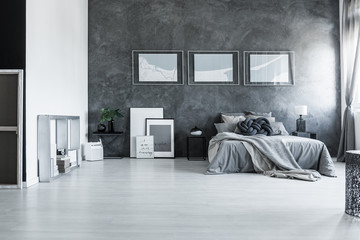 Contemporary gray bedroom