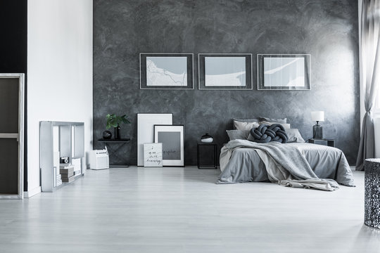 Contemporary gray bedroom