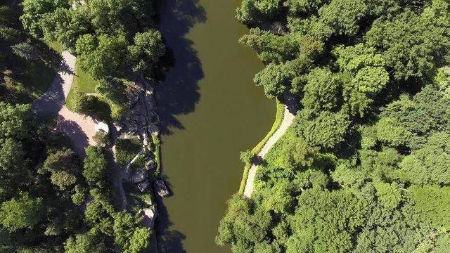 Aerial view of the national dendrological park Sofiyivka