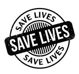 Save Lives rubber stamp. Grunge design with dust scratches. Effects can be easily removed for a clean, crisp look. Color is easily changed.