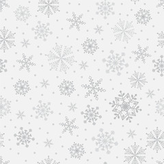 Fototapeta premium Snowflake vector seamless pattern weather traditional winter december wrapping paper christmas background.