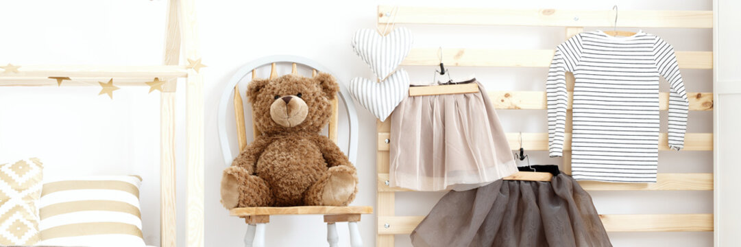 Girl's bedroom with teddy bear