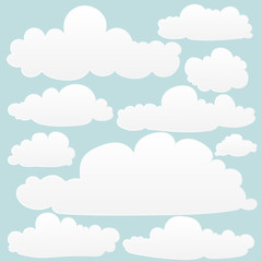 Vector illustration of clouds collection.