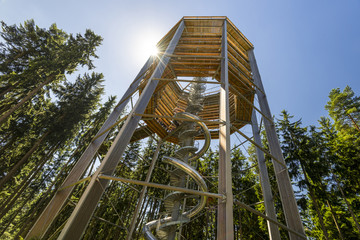 Treetop Walkway (czech: stezka korunami stromu) in Lipno nad Vltavou, South Bohemia, Czech Republic