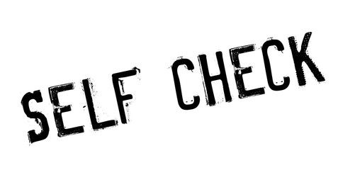 Self Check rubber stamp. Grunge design with dust scratches. Effects can be easily removed for a clean, crisp look. Color is easily changed.