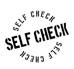 Self Check rubber stamp. Grunge design with dust scratches. Effects can be easily removed for a clean, crisp look. Color is easily changed.