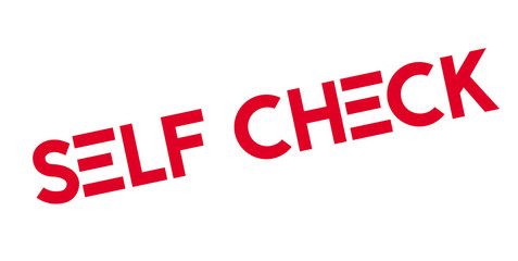 Self Check rubber stamp. Grunge design with dust scratches. Effects can be easily removed for a clean, crisp look. Color is easily changed.