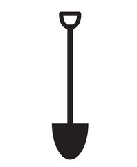 shovel icon on white background. flat style design. shovel sign.