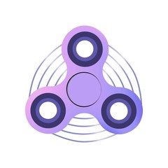 vector illustration colored neon spinner With traces of torsion. Hand fidget spinner toy - stress and anxiety relief.