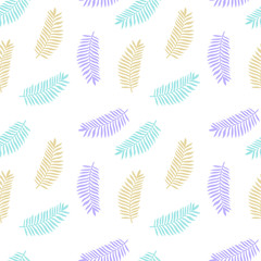 Tropical background with colorful palm leaves. Seamless floral pattern. Nature organic background.fashion fabric texture, seamless vector pattern