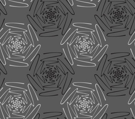 Inked scribble flowers gray