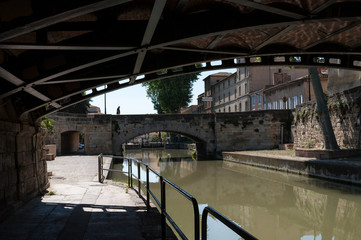 Naklejka premium Canal de la Robine, Narbonne, France