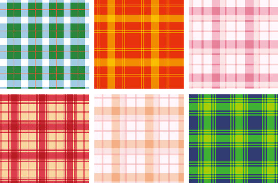 Cute colorful check pattern vector for swatch