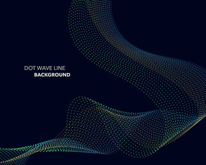 Elegant abstract vector dot wave line futuristic style background template